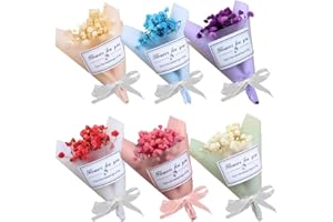 VURYAPI 6 Pezzi Fiori Secchi Naturali, Mazzi di Piccoli Bouquet Decorativi per Cornice Fai Da Te, Festa in Casa, Decorazione di Matrimonio
