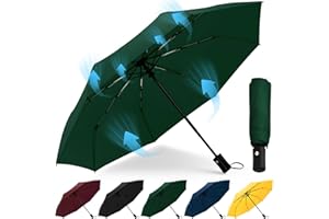 HEXSOLID Parapluie Resistant Vent Fort Nouveau Automatique Parapluie Solide Grande Taille Incassable Résistant aux intempéries Voyage Portable Compact Parapluie Pour Homme et Femme