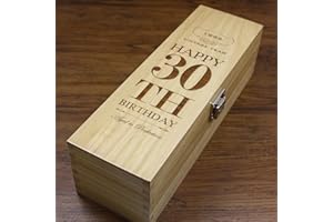 English Pewter Company Sheffield, England Unique Personalised 30th Birthday Gift Wooden Wine, Whisky or Champagne Box Satin Lined [HING20]