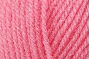 KHASO Cygnet DK Classic Crochet Yarn 100% Acrylic Double Knitting Versatile Wool - 100g Ball - Pink (065) - Single (1 Ball)