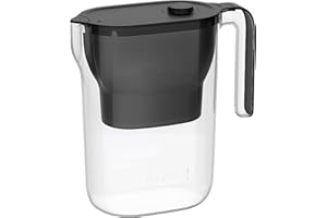 Waterdrop Wasserfilter Kanne Kühlschrank Wasserfilterkrug mit 3-Monats-Filter, 2,5 L, Reduziert Fluorid, Chlor und Mehr, NSF-zertifiziert, BPA-frei, Schwarz (Ersatzfilter: WD-PF-01A Plus)