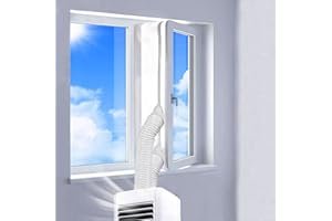 YIFOV AC Window Seal, Portable Universal Window Kit for Mobile Air Conditioner Unit and Tumble Dryer 400cm/158Inch,Hot Air Stop Air Exchange Guards with Zip and Adhesive Fastener