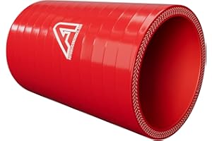 AP AUTOMOTIVE 76mm 3" ID Silicone Straight Hose Joiner Coupler 100mm Length Red