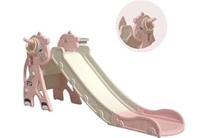 Lnhcrbs Toboggan Enfant, Toboggan Bebe est Adapté à Une Utilisation Intérieure et Extérieure,Playslide pour Enfantsest Fabriqué en Polyéthylène Haute Densité, l'Échelle est Entièrement Fermée,1-3 Ans