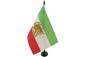 AZ FLAG - Tischflagge Iran Alt - 21x14 cm - Iranische Tischfahne 14 x 21 Cm - Flaggen