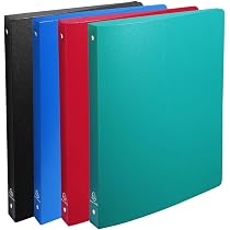 Exacompta A4 Ring Binder – Hard Polypropylene Cover, 4 Rings, 40mm Spine (Random Color)