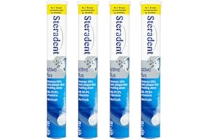 PHELEAM 4 Pack Active Plus Denture Cleaning Tablets - 120 Tablets, False Teeth Cleaner, Retainer, Denture & Mouth Guard Sterilising Tablets, Multipack Bundle for Fresh Hygiene and Stain Removal