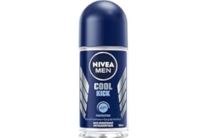 Nivea Men Cool Kick Lot de 6 déodorants à bille anti-transpirants pour homme Protection Fresh 48H Roll-on + Cool-Care