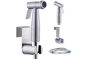 JIELUO Hand Held Bidet Sprayer - Stainless Steel Sprayer Shattaf Toilet Bidet Shower Head for Bathroom Sink or Toilet - with 59-inch Hose and Bracket Holder