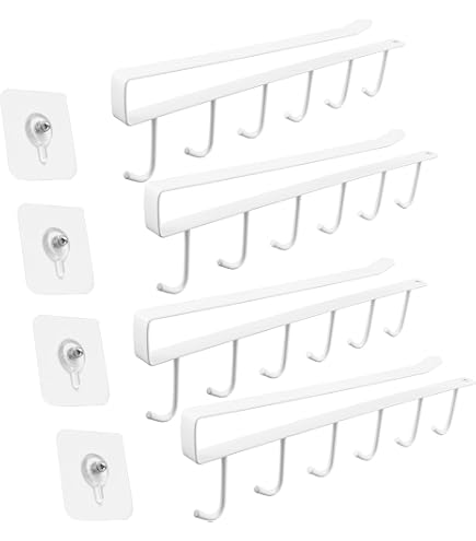 Vardesign Appendiabiti Per Tazze Con Supporto Sotto Mensola Di Mobile E Armadio Da Cucina Con Viti Laccate (nero - 7
