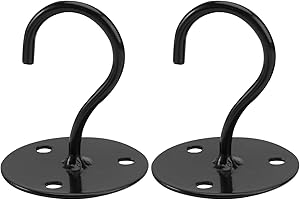 ZZCP Yardwe 2PCS Heavy Duty Wall Mount Ceiling Hook for Hanging Plants Screw in Ceiling Hook for Hanging Bird Feeders,Lanterns,Wind Chimes,Planters,Outdoor Decoration Hooks (Black)
