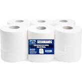 6 Rolls of White Cellulose Hand Drying Paper &ndash; Industrial Paper Rolls Saving Format with Larger Capacity per Roll - MARCPRINT