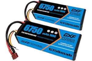 DXF 3S LiPo akumulator 11,1 V 100C 6750mAh twarda bateria ze złączem Deans T do samochodów RC, samolotów RC, helikopterów RC, hobby RC (2 opakowania)