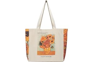 BROADREAM Sac Tissu, Tote Bag, Sac Toile, Sacs de Courses et Cabas, Sac en Toile de Jute, Sac Fourre Tout,Sac courses, Sac Jute Extra Large, Sac en Tissu Imprimé pour Femme,le Shopping, L'école
