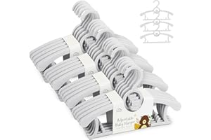 Anstore Grucce per bambini, Grucce Antiscivolo Bambino Plastica, Appendini impilabili, per risparmiare spazio per unisex bambino Set di 20, grigio