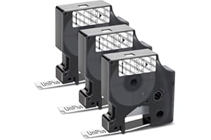 UniPlus 3x Compatible per Dymo D1 45010 S0720500 Nero su Trasparente, 12mm x 7m Nastri Etichette per Dymo LabelManager 120P 150 160 200 210D PnP LabelWriter 450 Duo Etichettatrice