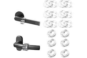 CNMTCCO Set di 12 fermaporta trasparenti per maniglia, 6 x forma circolare, 6 x a forma di "8", trasparenti per la maniglia della porta, protezione di pareti e mobili