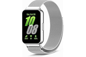 PaceBid Bransoletka metalowa, tkana stal nierdzewna, magnetyczna bransoletka zastępcza, dla mężczyzn i kobiet, klasyczny regulowany pasek do zegarka Samsung Galaxy Fit 3