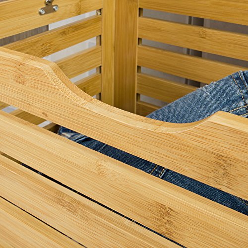 SoBuy® Wäschetruhe,Wäschekorb,Wäschebox, Wäschesammler Wäschetonne,mit Deckel, Natur, FSS48-N - 6