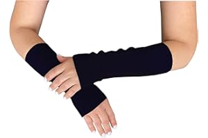 banora Neu Armstulpen oder Pulswärmer für Damen und Herren in der Naturqualität mit68% Schurwolle kbT/28% Seide/4% Elasthan (Schwarz, Gr. 4/XL)