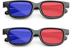 MingZhuInC 3D Glasses, Pack of 2 3D Glasses, Red, Blue, for Movies or PC Games (Red, Blue)