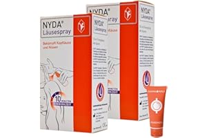 NYDA Läusespray gegen Kopfläuse und Nissen, 10 Minuten Einwirkzeit, inklusive Läusekamm, für Babys, Schwangere und Stillende I Sparset mit Duschgel von Pharma Perle (2 x 50 ml)