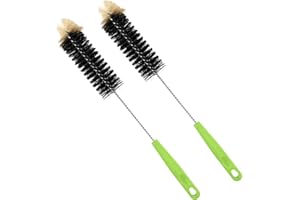 BOSONER Bottle Brush,Long Bottle Cleaning Brush 17" Extra Long Brush for Washing Narrow Neck Beer, Wine,Tea Coffee Cup,Kombucha,Water Bottles,Decanter,Narrow Neck Brewing Bottles,Flexible Bendable Brushes