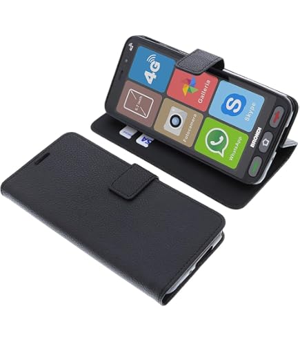 Caseroxx Borsa In Pelle Con Clip Da Cintura Per Wiko Lubi 3 Funda Carcasa Vera Pelle Con Finestra Trasparente 891062