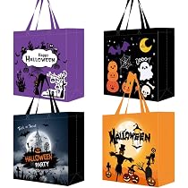 6PCS Halloween Trick Or Treat Tote Bags, Halloween Party Bag For Candies Biscuits Cards12 5 X13