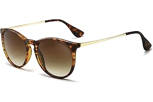 SUNGAIT Okulary przeciwsłoneczne w stylu vintage z zaokrąglonym kształtem dla mężczyzn i kobiet klasyczny styl retro