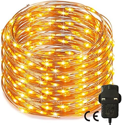 RcStarry(TM){500LED 165Ft}Led String Lights,500 LED Starry String Lights on 165Ft Copper Wire + Power Adapter for Christmas, Weddings, Parties(Warm White)