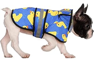 HDE Dog Raincoat Hooded Slicker Poncho for Small to X-Large Dogs and Puppies (Rubber Ducks, Medium)