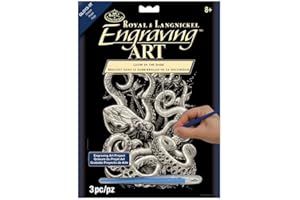 Royal & Langnickel Glow In The Dark Engraving Art A4 Size Octopus Designed Painting Set