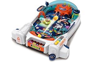 BAKAJI Mini Flipper Pinball Gioco Arcade Classico, Giochi per Bambini retrò, Giocattolo per Coordinazione Occhio Mano, Riflessi e Divertimento, Idea Regalo per Bambini ed Adulti