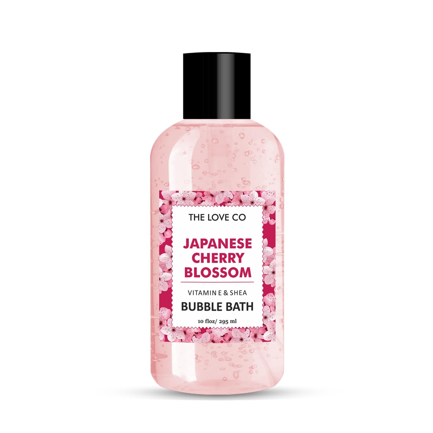 THE LOVE CO. Luxury Japanese Cherry Blossom Bubble Bath - Aromatherapy Soap and Bath Oil with Epsom Salt for Dry Skin - Moist