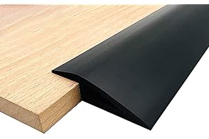 Btstil Rubber Threshold Ramp, Self Adhesive Floor Transition Strip, Door Flooring Threshold Ramp Reducer, Floor Edging Trim Strip Height Less Than 20mm (20mm Black, 3M)