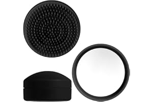 DOYGIM Haarbürste mit Reise Spiegel Runde Mini Taschenbürste Reisehaarbürste Haarbürsten Entwirrbürste Detangler Brush Haarkamm Klein Haar Massagebürste für Männer Frauen Mädchen Kinder Schwarz