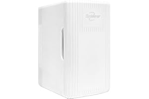 Koolatron Retro Mini Fridge For Bedrooms 6L Small 8 Can Table Top 12V Portable Cooler Warmer Refrigerator Quiet Fridges For Skincare Food Drinks Kids Home Car & Travel White