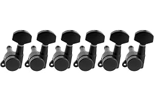 Musiclily Pro R15J Vänsterhänt 6 i Rad Låsbara Stämskruvar Mekanik Ratio 1:15 Locking Tuners med Hex-vred för Strat Tele Styl