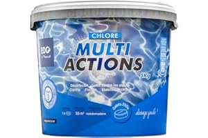 EDENEA EDG by AQUALUX International - Chlore Multi Actions Piscine - Multi Fonctions Action Longue Durée - Galets 250g - Seau 5 kg