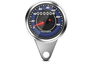 DILWE Motorcycle Speedometer, Digital LCD Display Odometer Gauge KM/H Speedo Meter Fits DC 12V Motorcycles