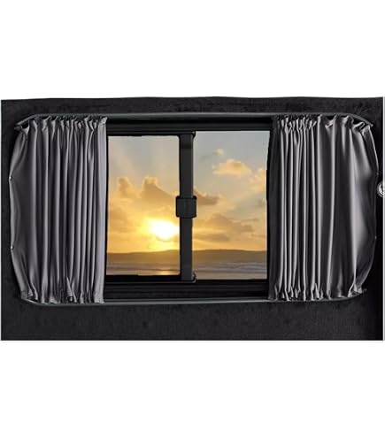 Rideaux De Séparation Cabine Pour VW T4 T5 T6 T6.1 - Paire Avec Rail Et Fixations