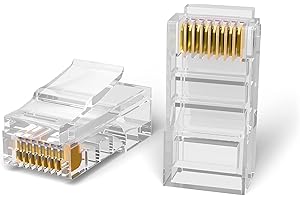 MR. TRONIC Mr Tronic Cat6 złącza RJ45 | 100 złącze Rj45 – łatwa do zaciskania wtyczka modułowa do kabla internetowego, kabel szerokopasmowy | 8P8C Rj45 wtyczka Ethernet (100 sztuk, CAT6 UTP)