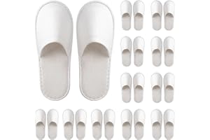 HTTDSLF Pantofole Hotel - Ciabatte Ospiti in Spugna con Suola Antiscivolo, Set Monouso Unisex per Albergo Casa Viaggio Bagno, Taglia Unica, 12 Coppia