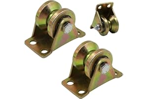 MONGTSAMZ Polea de elevación, polea de polea, poleas de polea, rueda de polea con ranura en V, 3 unidades, gran capacidad de carga, acero engrosado, revestimiento de color inoxidable silencioso (3 unidades)