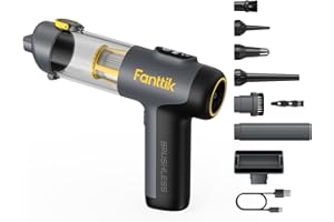 Fanttik Slim V9 Mix Aspirapolvere per Auto, Spolverino e Aspirapolvere Portatile 4 in 1, Aspirapolvere ad Alta Potenza 12000PA con Display LCD, Mini Aspirapolvere Portatile con Tastiera per Auto, Casa