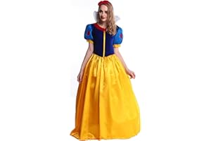 TRACYCY Déguisement Blanche Neige Femme avec Rouge Cape Halloween Snow White Robe de Princesse et Coiffes Set Adulte Fancy Dress Noël Carnaval Anniversaire Fête Cosplay Costume