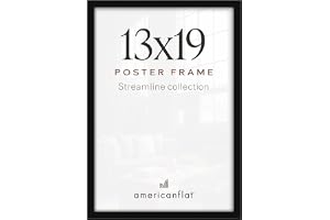 Americanflat Bildram, 33 x 48 cm, med polerat plexiglas, Streamline-kollektionen, tunn fotoram för visning på vägg, upphängni