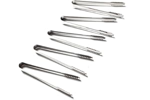 VENKER DIYI Lot de 5 Ustensile de Cuisine en Acier Inoxydable Pinces pour glaçons, Pain, Buffet - 18cm