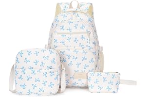 Aucuu estetisk skolväska för flickor, 3 st skolväskor, söta ryggsäcksset, skolväska med crossbody-väska och plånbok, vattentålig lätt bokväska, Kawaii ryggsäck för tonåringar flickor pojkar, #4